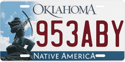 OK license plate 953ABY