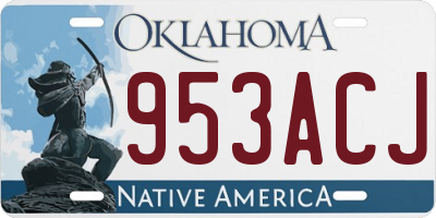 OK license plate 953ACJ