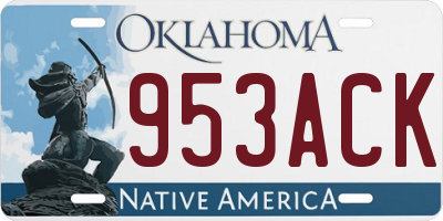 OK license plate 953ACK