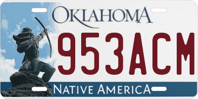 OK license plate 953ACM