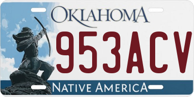 OK license plate 953ACV