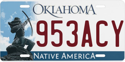 OK license plate 953ACY
