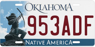 OK license plate 953ADF