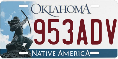 OK license plate 953ADV
