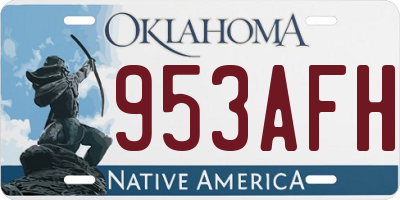 OK license plate 953AFH