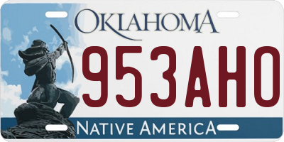 OK license plate 953AHO
