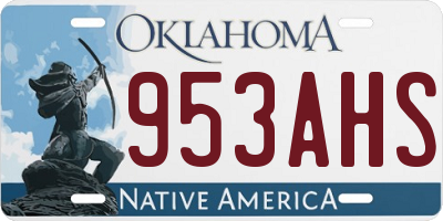 OK license plate 953AHS