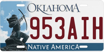 OK license plate 953AIH