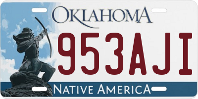 OK license plate 953AJI
