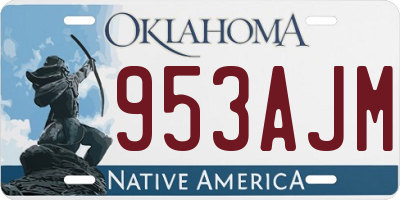 OK license plate 953AJM