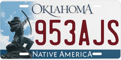 OK license plate 953AJS