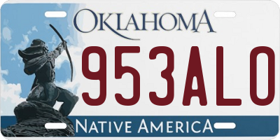 OK license plate 953ALO