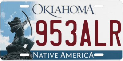 OK license plate 953ALR