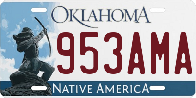 OK license plate 953AMA