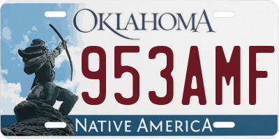 OK license plate 953AMF