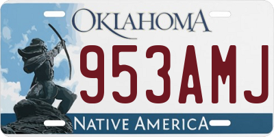 OK license plate 953AMJ