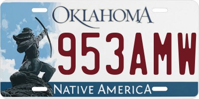 OK license plate 953AMW