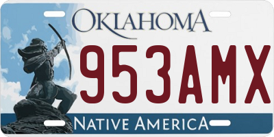 OK license plate 953AMX