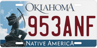 OK license plate 953ANF