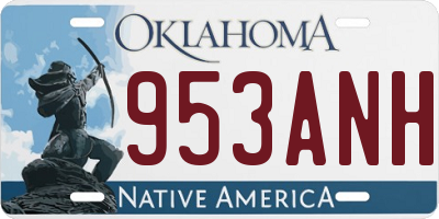 OK license plate 953ANH