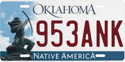 OK license plate 953ANK