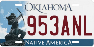 OK license plate 953ANL