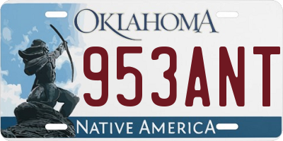 OK license plate 953ANT