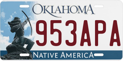 OK license plate 953APA