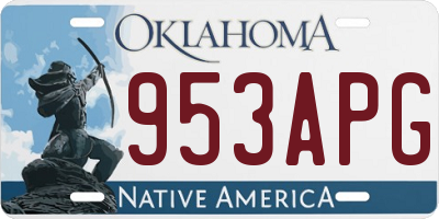 OK license plate 953APG