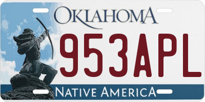 OK license plate 953APL