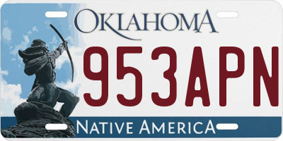 OK license plate 953APN
