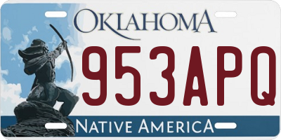OK license plate 953APQ