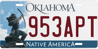 OK license plate 953APT