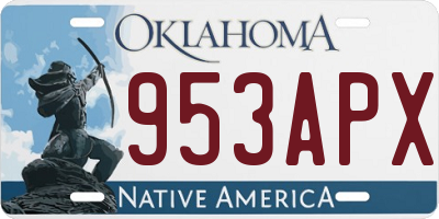 OK license plate 953APX