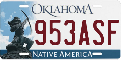 OK license plate 953ASF