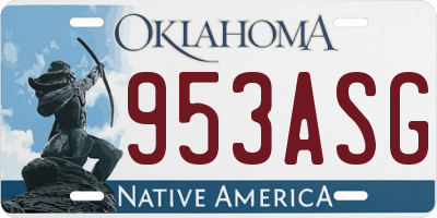 OK license plate 953ASG