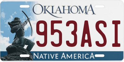 OK license plate 953ASI