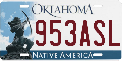 OK license plate 953ASL