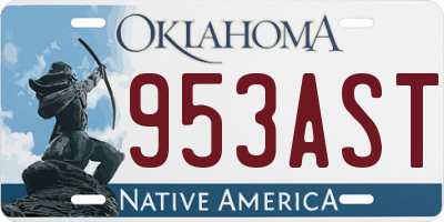 OK license plate 953AST