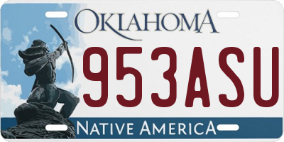 OK license plate 953ASU