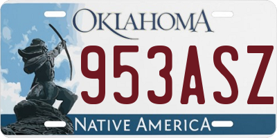 OK license plate 953ASZ