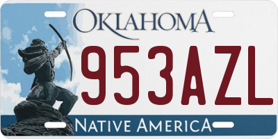 OK license plate 953AZL