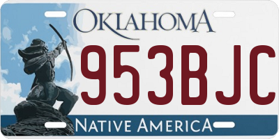 OK license plate 953BJC
