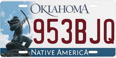 OK license plate 953BJQ