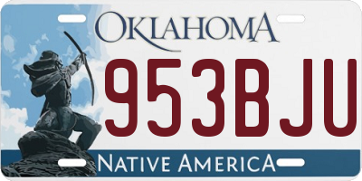 OK license plate 953BJU