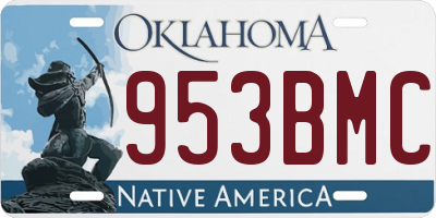 OK license plate 953BMC