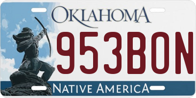OK license plate 953BON