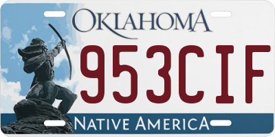OK license plate 953CIF
