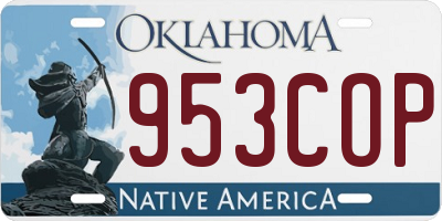 OK license plate 953COP