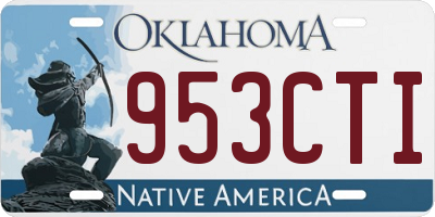 OK license plate 953CTI